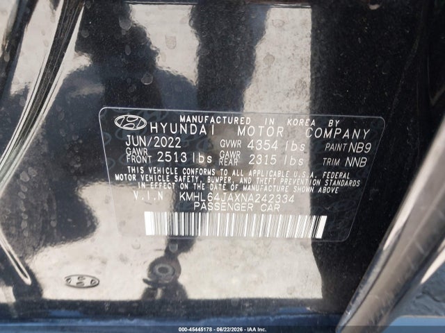 Hyundai SONATA SEL 2022 KMHL64JAXNA242334 Image 9