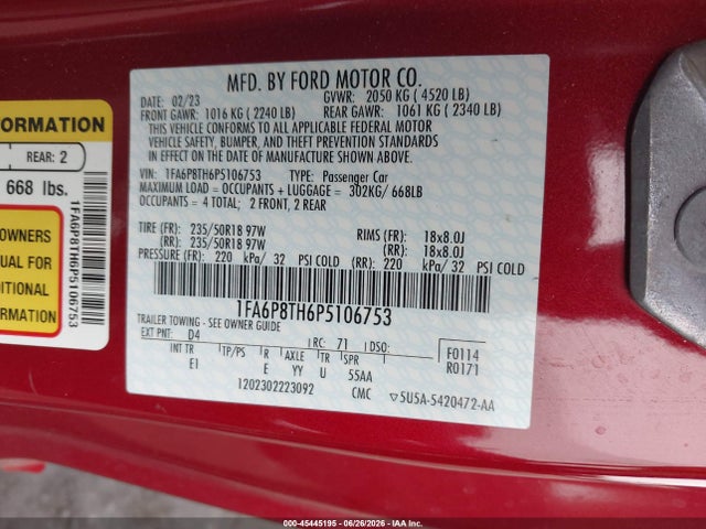 1FA6P8TH6P5106753 Ford Mustang Ecoboost Premium Fastback