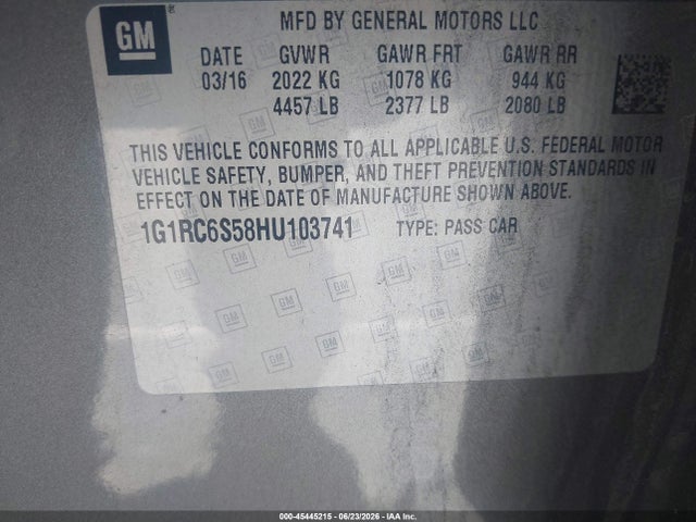 Chevrolet VOLT LT 2017 1G1RC6S58HU103741 Image 9