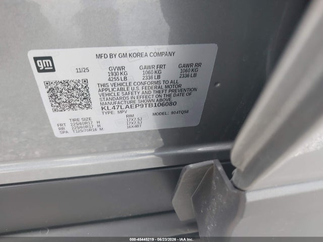 45445219 :رقم المزاد ، KL47LAEP9TB106080 vin ، 2026 Buick Envista Preferred Fwd مزاد بيع