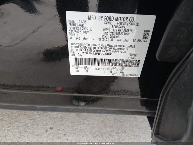 Ford Edge Titanium 2015 2FMTK3K82FBC26362 Image 9