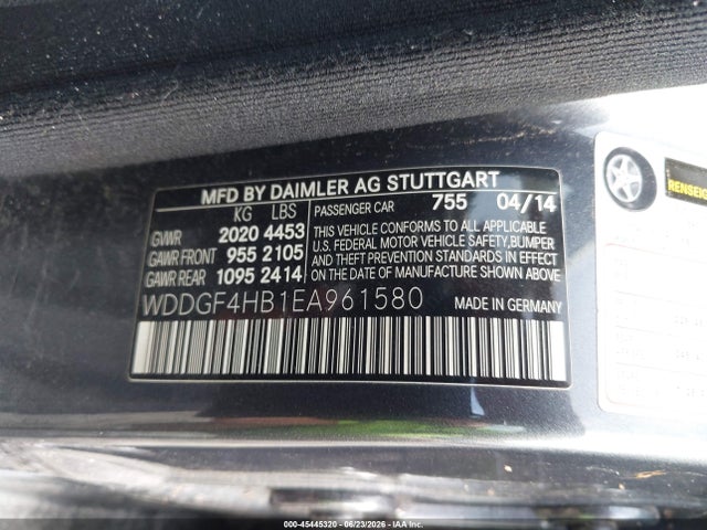 Aukcja sprzedaży 2014 Mercedes-benz C 250 Sport, vin: WDDGF4HB1EA961580, numer aukcji: 45445320