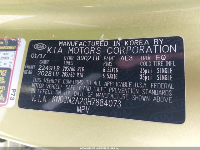 KIA Soul 2017 KNDJN2A20H7884073 Image 9