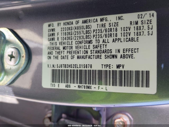Acura RDX 2014 5J8TB3H52EL015678 Image 9
