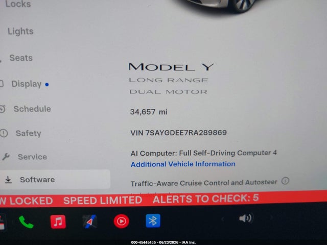 Продаж на аукціоні авто 2024 Tesla Model Y Long Range Dual Motor All-wheel Drive, vin: 7SAYGDEE7RA289869, номер лоту: 45445435