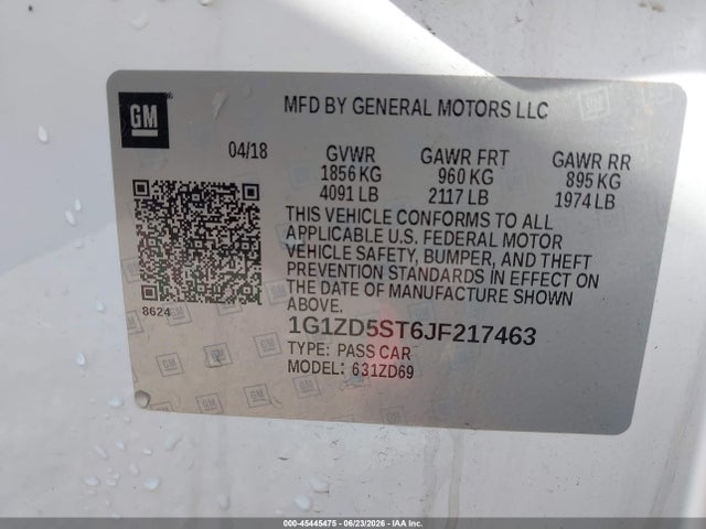 Chevrolet MALIBU LT 2018 1G1ZD5ST6JF217463 Image 9