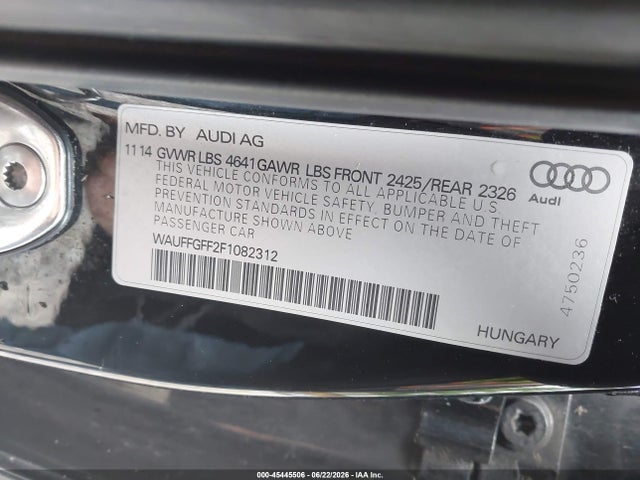Aukcja sprzedaży 2015 Audi S3 2.0t Premium Plus, vin: WAUFFGFF2F1082312, numer aukcji: 45445506
