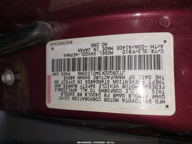 Продажа на аукционе авто 1998 Toyota Camry Le, vin: JT2BG22K3W0123386, номер лота: 45445526