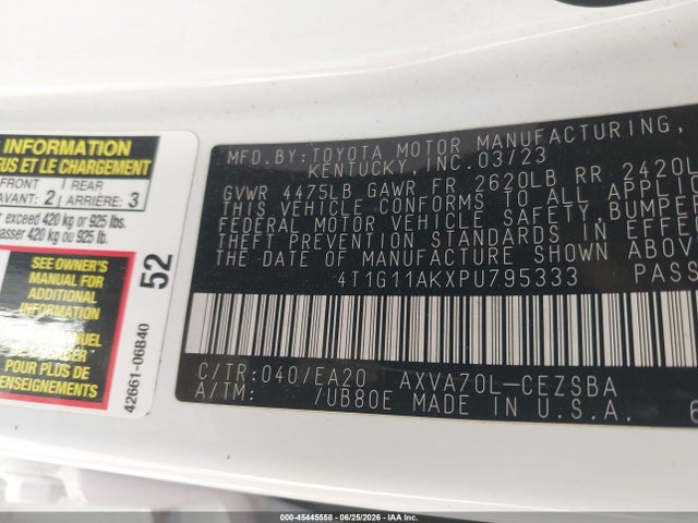 Toyota CAMRY SE 2023 4T1G11AKXPU795333 Image 9