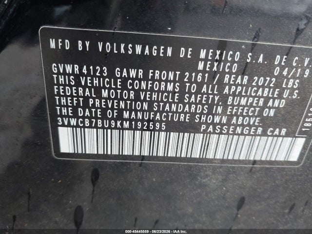 Volkswagen Jetta 2019 3VWCB7BU9KM192595 Image 9