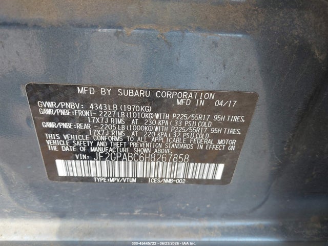 JF2GPABC6H8267858 Subaru Crosstrek 2.0i Premium