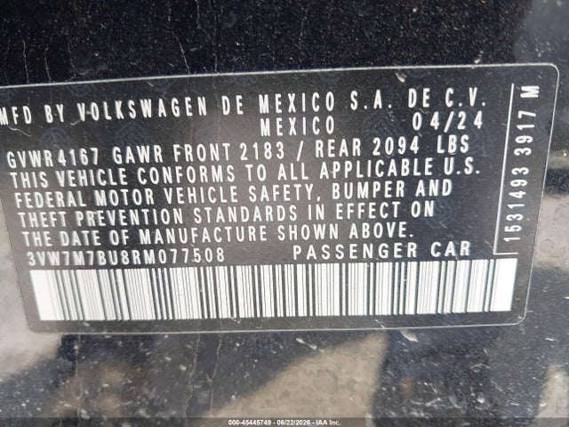 3VW7M7BU8RM077508 Volkswagen Jetta 1.5t Se