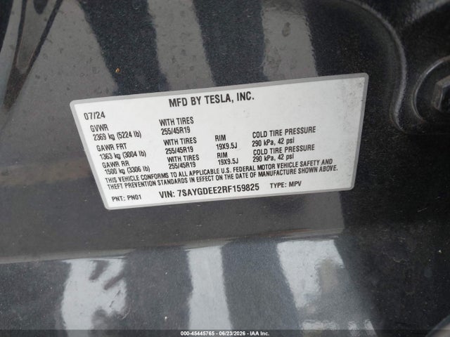 Продажа на аукционе авто 2024 Tesla Model Y Long Range Dual Motor All-wheel Drive, vin: 7SAYGDEE2RF159825, номер лота: 45445765
