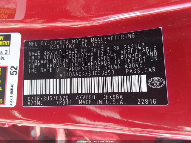 Toyota CAMRY SE 2025 4T1DAACKXSU033953 Image 9