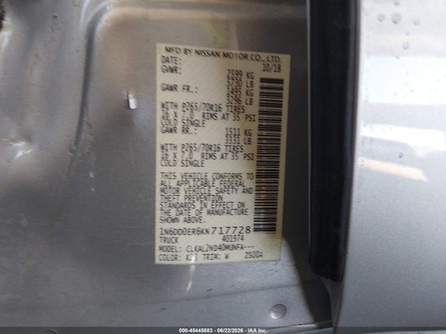 Nissan Frontier Sv 2019 1N6DD0ER6KN717728 Image 9