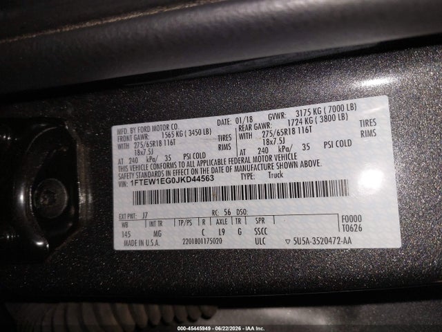 Ford F-150 Xlt 2018 1FTEW1EG0JKD44563 Image 9