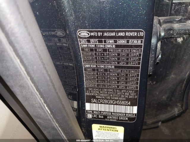 SALCR2BG9GH558054 Land Rover Discovery Sport Hse