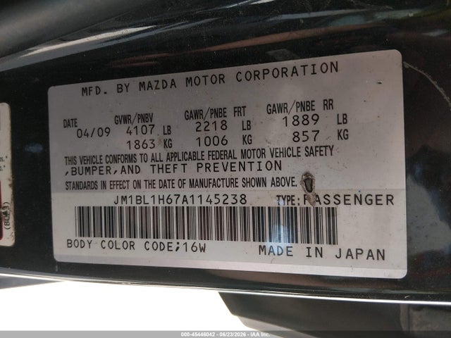 Aukcja sprzedaży 2010 Mazda Mazda3 S Sport, vin: JM1BL1H67A1145238, numer aukcji: 45446042