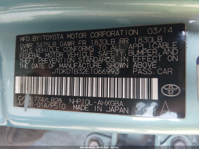 Toyota Prius C Four 2014 JTDKDTB32E1066993 Image 9