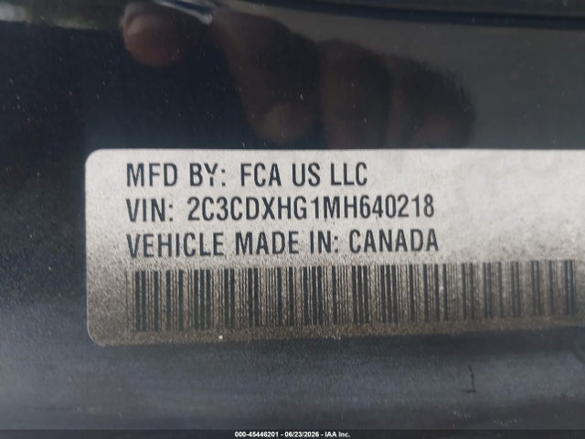 45446201 :رقم المزاد ، 2C3CDXHG1MH640218 vin ، 2021 Dodge Charger Gt Rwd مزاد بيع