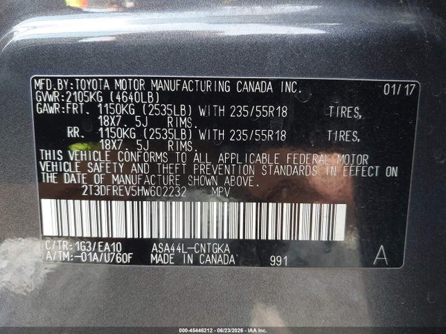 Toyota Rav4 Limited 2017 2T3DFREV5HW602232 Image 9