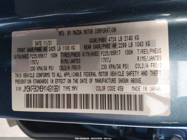 Mazda Cx-5 Touring 2021 JM3KFBCM6M1491991 Image 9