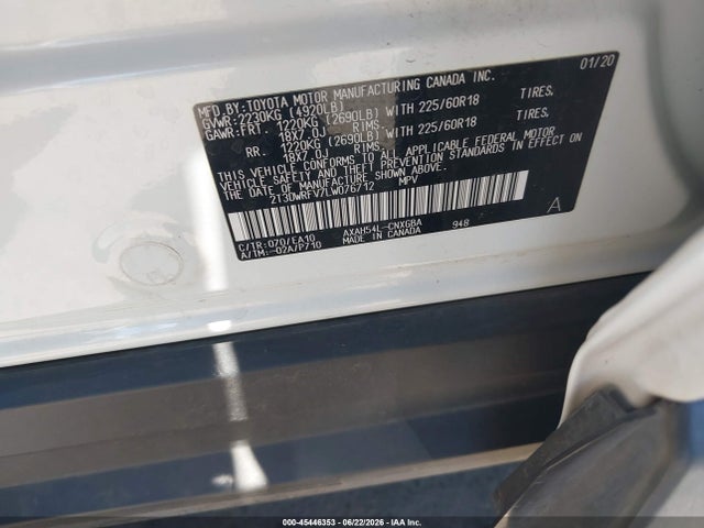 2T3DWRFV7LW076712 Toyota Rav4 Hybrid Limited