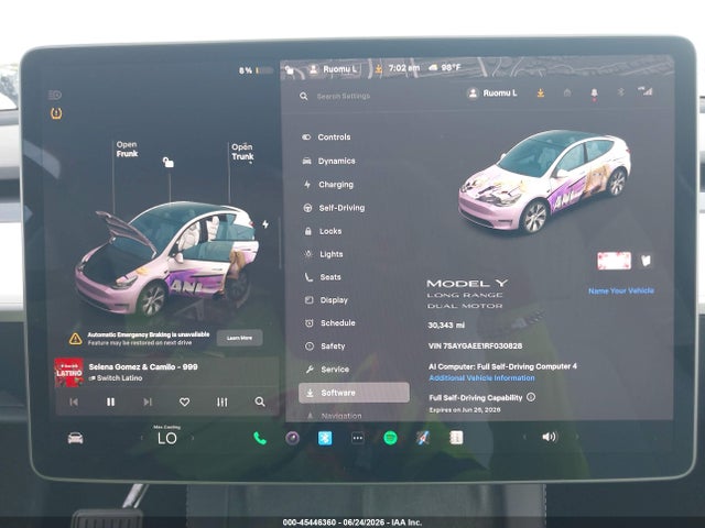Aukcja sprzedaży 2024 Tesla Model Y Long Range Dual Motor All-wheel Drive, vin: 7SAYGAEE1RF030828, numer aukcji: 45446360