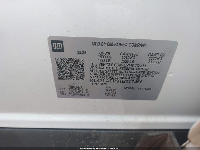 45446402 :رقم المزاد ، KL47LAEP9TB117466 vin ، 2026 Buick Envista Preferred Fwd مزاد بيع