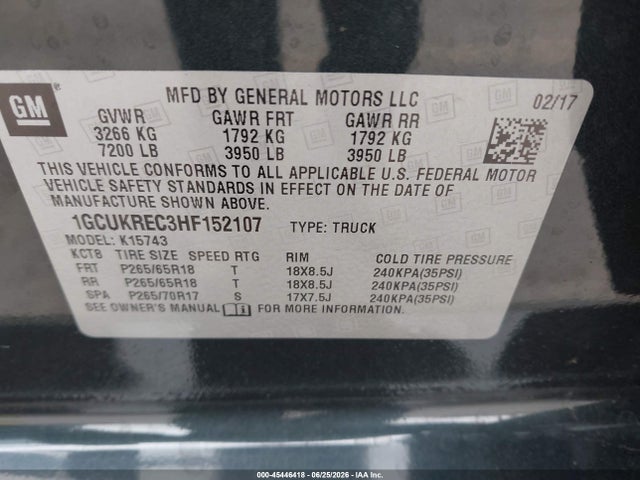 Chevrolet Silverado 1500 Lt 2017 1GCUKREC3HF152107 Image 9