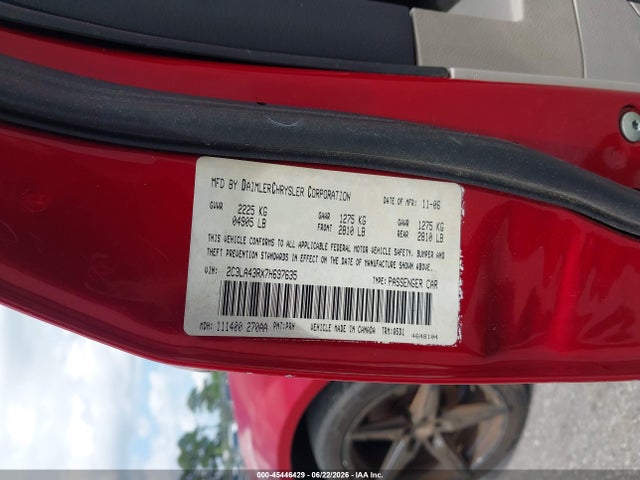 Продажа на аукционе авто 2007 Chrysler 300, vin: 2C3LA43RX7H697635, номер лота: 45446429