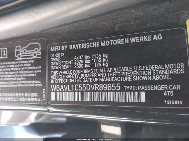 Aukcja sprzedaży 2013 Bmw X1 Xdrive28i, vin: WBAVL1C55DVR89655, numer aukcji: 45446488