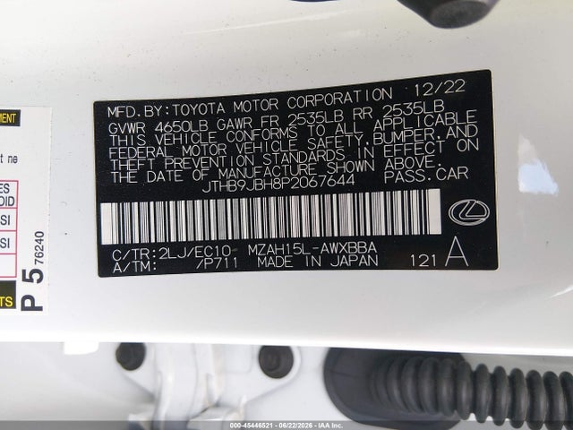 Продажа на аукционе авто 2023 Lexus Ux 250h F Sport Design, vin: JTHB9JBH8P2067644, номер лота: 45446521