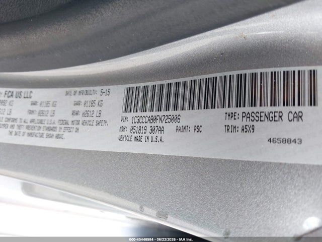 Продаж на аукціоні авто 2015 Chrysler 200 Limited, vin: 1C3CCCAB0FN725006, номер лоту: 45446584