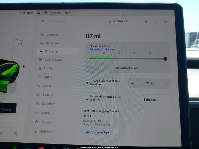 Продажа на аукционе авто 2023 Tesla Model 3 Rear-wheel Drive, vin: 5YJ3E1EAXPF576552, номер лота: 45446640