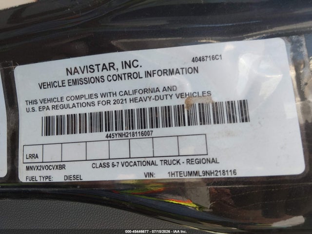 International Mv 2022 1HTEUMML9NH218116 Image 8