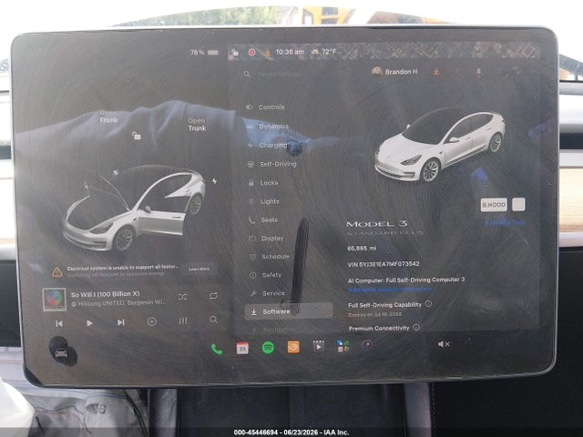 Продаж на аукціоні авто 2021 Tesla Model 3 Standard Range Plus Rear-wheel Drive, vin: 5YJ3E1EA7MF073542, номер лоту: 45446694