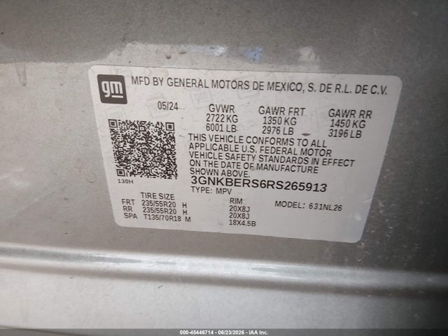 Продаж на аукціоні авто 2024 Chevrolet Blazer Fwd Rs, vin: 3GNKBERS6RS265913, номер лоту: 45446714