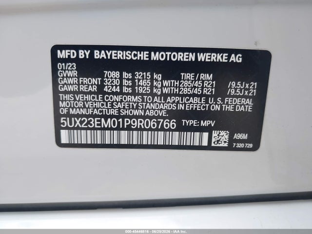 5UX23EM01P9R06766 BMW X7 Xdrive40i