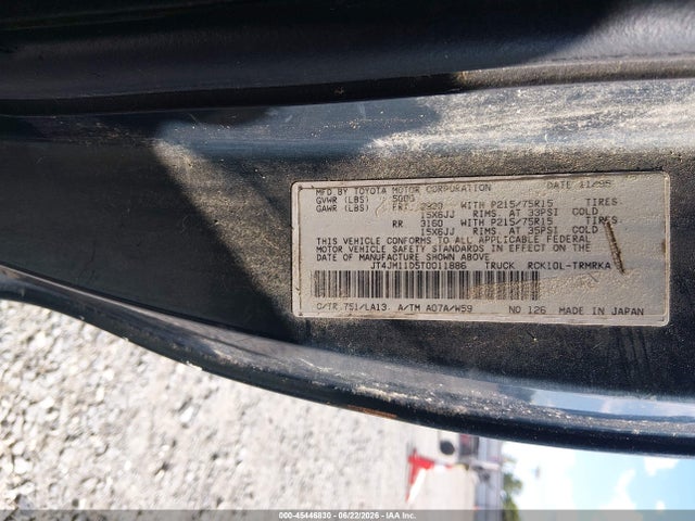 45446830 :رقم المزاد ، JT4JM11D5T0011886 vin ، 1996 Toyota T100 مزاد بيع