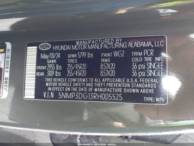 5NMP3DG13RH005525 Hyundai Santa Fe Hybrid Limited