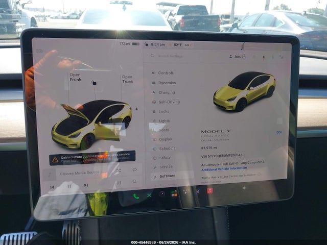 Aukcja sprzedaży 2021 Tesla Model Y Long Range Dual Motor All-wheel Drive, vin: 5YJYGDEE9MF287646, numer aukcji: 45446989