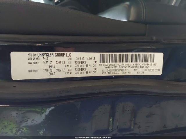 Продаж на аукціоні авто 2011 Dodge Durango Crew, vin: 1D4RE4GG3BC667460, номер лоту: 45447000