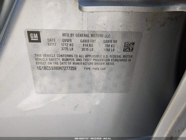 1G1BC5SM8H7277259 Chevrolet Cruze Ls Auto