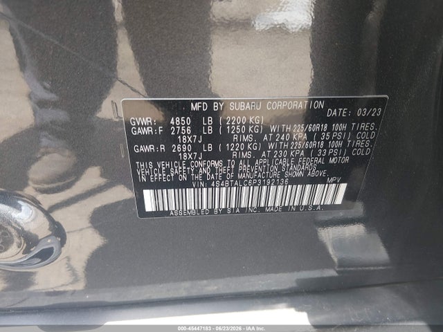 Subaru Outback Onyx Edition 2023 4S4BTALC6P3192136 Image 9
