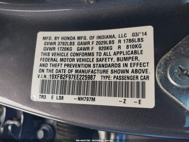 Honda Civic Ex-l 2014 19XFB2F97EE225987 Image 9