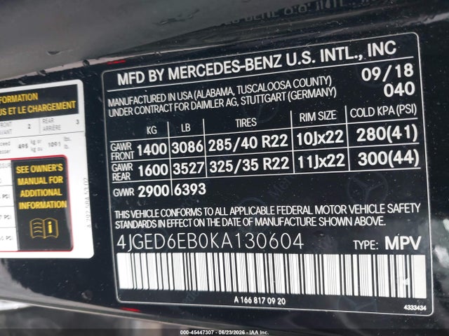 4JGED6EB0KA130604 Mercedes-Benz Amg Gle 43 Coupe 4matic