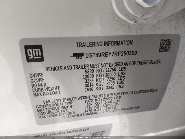 Aukcja sprzedaży 2024 Gmc Sierra 2500hd 4wd  Standard Bed Denali, vin: 1GT49REY7RF350309, numer aukcji: 45447324