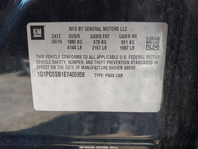 1G1PG5SB1E7405958 Chevrolet CRUZE LTZ