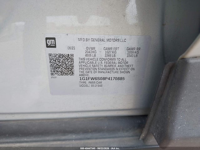 1G1FW6S08P4170885 Chevrolet Bolt Ev Fwd 1lt